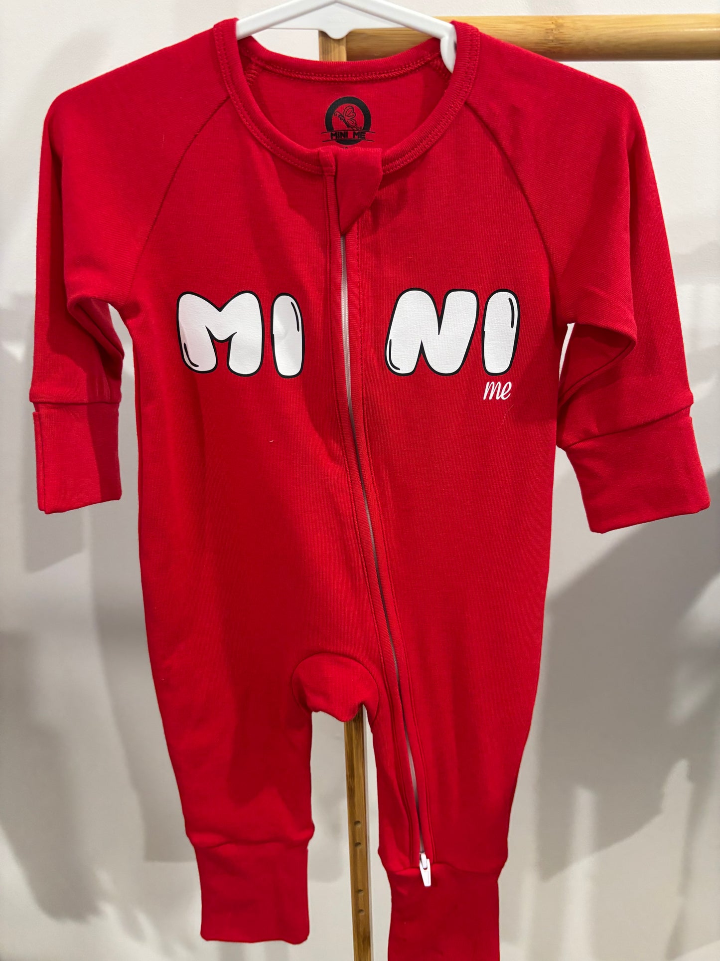 Red Cotton Bamboo Baby Onesie