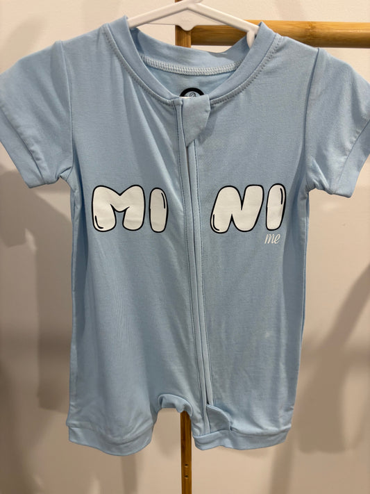 Light Blue Cotton Bamboo Baby Onesie